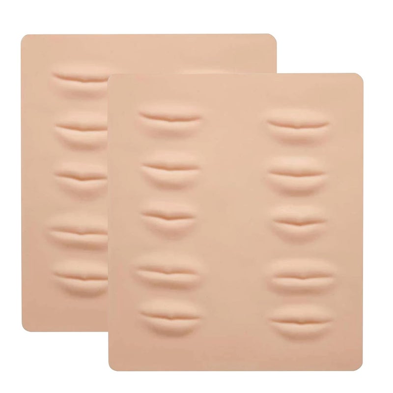 Globelle Silicone 3D Practice Skin Sheets for Lips Makeup Micro blading and Permanent Makeup Ideal Tattoo Practice Skin for Tattoo Artists and Beginners Pack of 2 - Image 1
