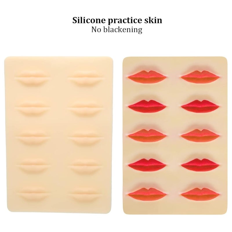 Globelle Silicone 3D Practice Skin Sheets for Lips Makeup Micro blading and Permanent Makeup Ideal Tattoo Practice Skin for Tattoo Artists and Beginners Pack of 2 - Image 2