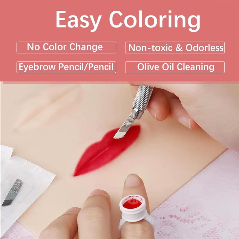 Globelle Silicone 3D Practice Skin Sheets for Lips Makeup Micro blading and Permanent Makeup Ideal Tattoo Practice Skin for Tattoo Artists and Beginners Pack of 2 - Image 5