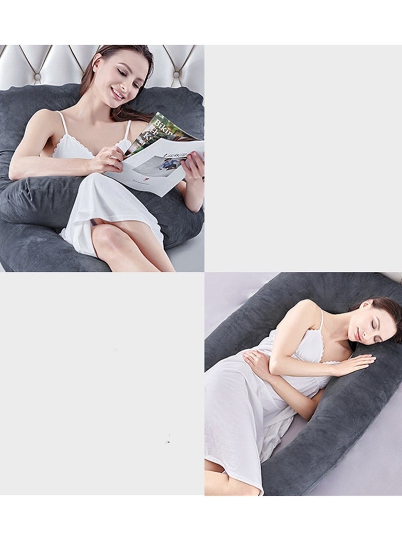 Multifunctional maternity pillow side sleeper pillow pure cotton removable and washable U-shaped nap pillow cushion - Image 4