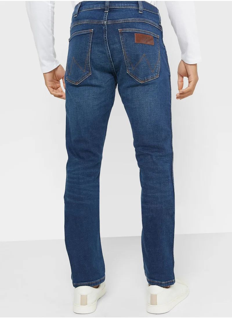 Wrangler Mid Wash Straight Fit Jeans