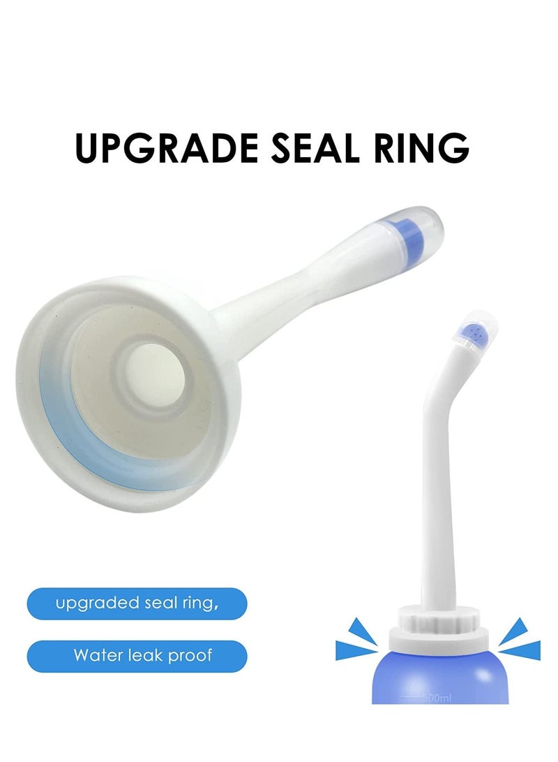 Peri Bottle Travel Shattaf, Portable Travel Bidet with Carry Bag,TPE Material Can Be Boiled, 500ml Capacity with 2 Sealing Ring,Essentials for Postpartum Perineal Care,Hemorrhoid Treatment,New Baby - Image 4