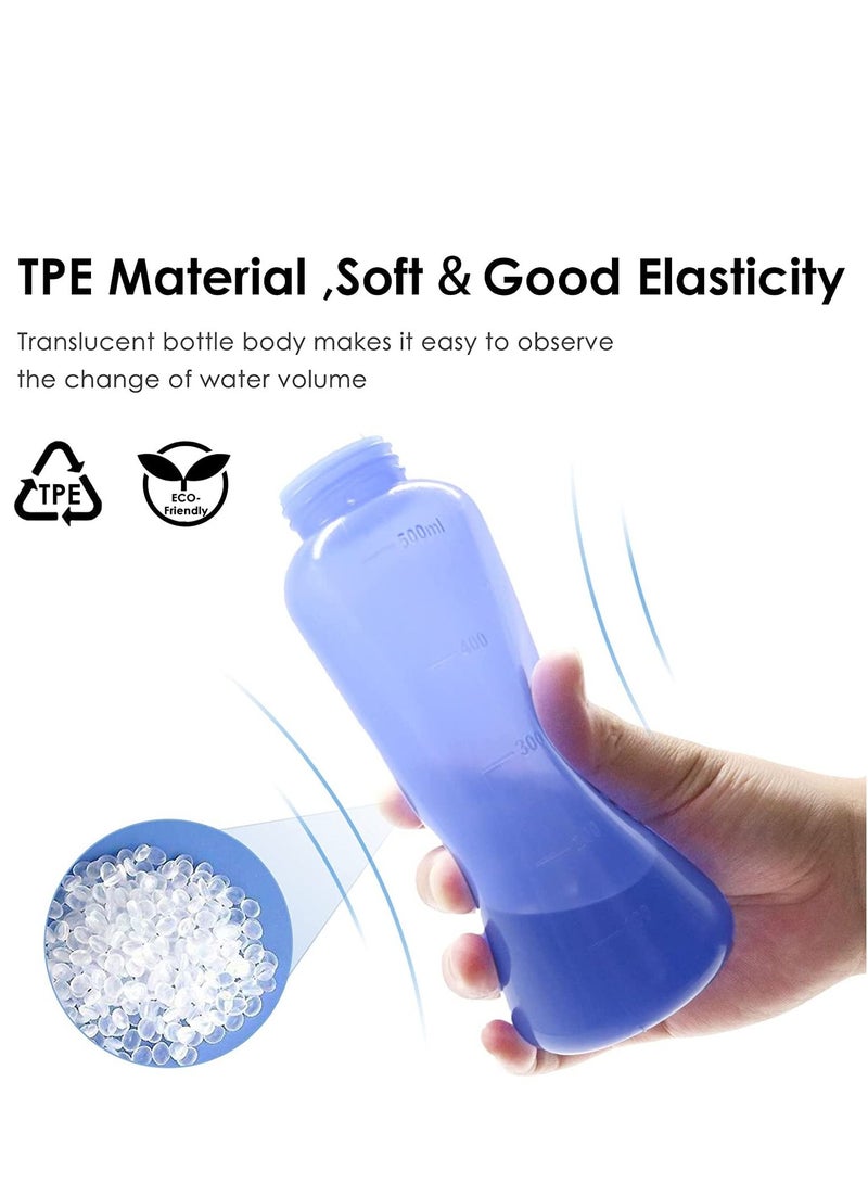 Peri Bottle Travel Shattaf, Portable Travel Bidet with Carry Bag,TPE Material Can Be Boiled, 500ml Capacity with 2 Sealing Ring,Essentials for Postpartum Perineal Care,Hemorrhoid Treatment,New Baby - Image 2