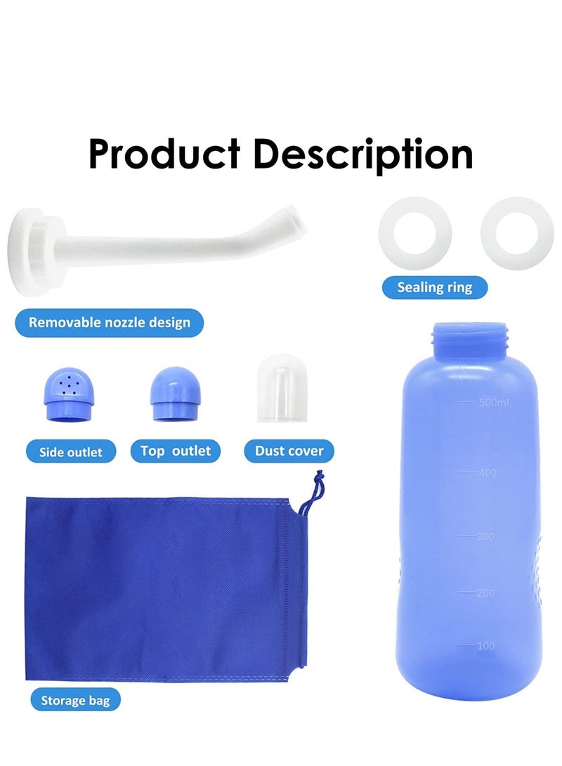 Peri Bottle Travel Shattaf, Portable Travel Bidet with Carry Bag,TPE Material Can Be Boiled, 500ml Capacity with 2 Sealing Ring,Essentials for Postpartum Perineal Care,Hemorrhoid Treatment,New Baby - Image 3