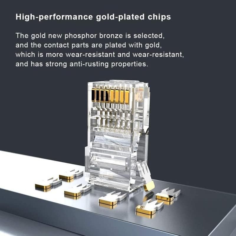 FEDUS نهايات FEDUS 5 قطع Cat6 RJ45 ، موصل Cat6 ، 8P8C Cat5 ، موصل RJ45 Cat6 و Cat5e ، موصلات كابل Ethernet Crimp UTP ، قابس شبكة للأسلاك الصلبة والكابل القياسي ، موصلات وحدة Crimp LAN - Image 4