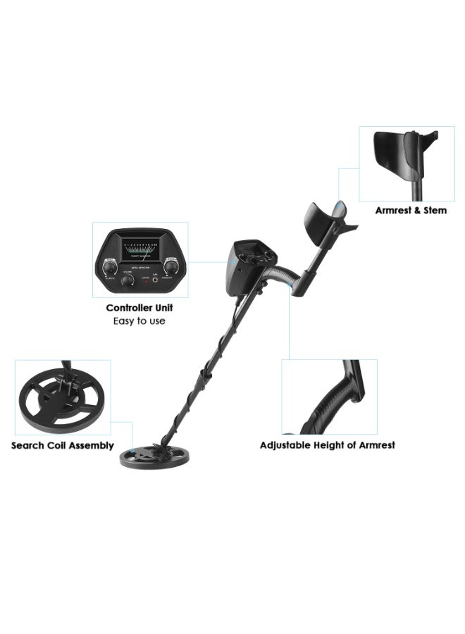 Underground Metal Detector Metal Finder Gold Detector Treasure Hunter Gold Digger Portable Metal Detection Instrument for Beginner Children Student - With Headphone & Shovel & Pouch - Image 4