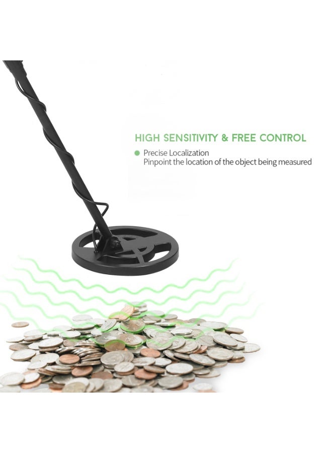 Underground Metal Detector Metal Finder Gold Detector Treasure Hunter Gold Digger Portable Metal Detection Instrument for Beginner Children Student - With Headphone & Shovel & Pouch - Image 2