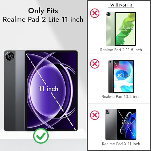 Robustrion Cover for Realme Pad 2 Lite 11 inch Cover Case, Flip Cover with Translucent Back for Realme Pad 2 Lite 11 inch Tablet- Black - Image 2