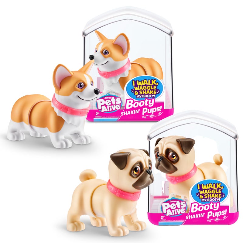 Pets Alive Booty Shakin Pups Corgi Pug by ZURU Interactive Mini Dog Toys That Walk Waggle and Booty Shake Electronic Puppy Toy for Kids and Girls 2 Pack - Image 3