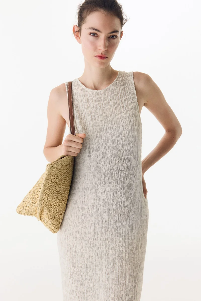 اتش اند ام MAMA Textured jersey dress