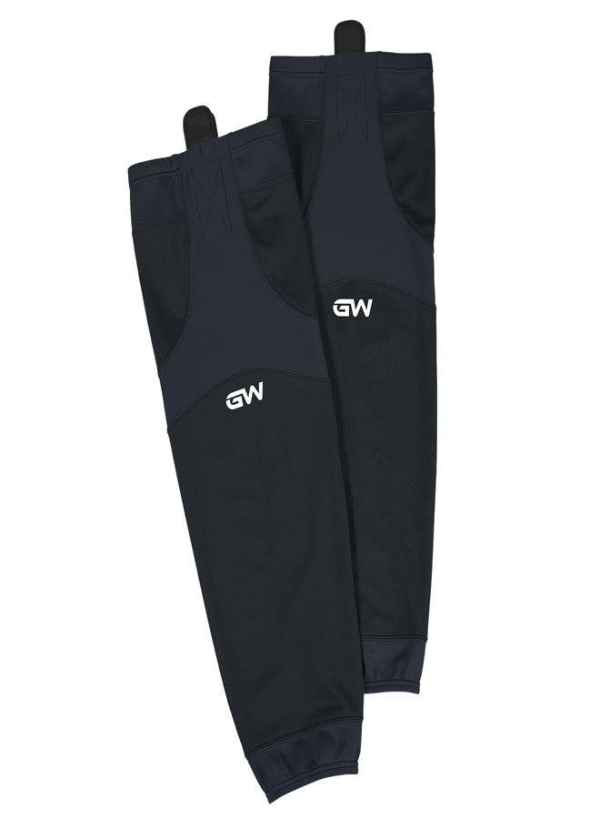 GameWear SK6500 Pro Series Hockey Socks, Textured Polyester, Single-Tone Design (JUNIOR - 24 INCHES), Black - Image 1