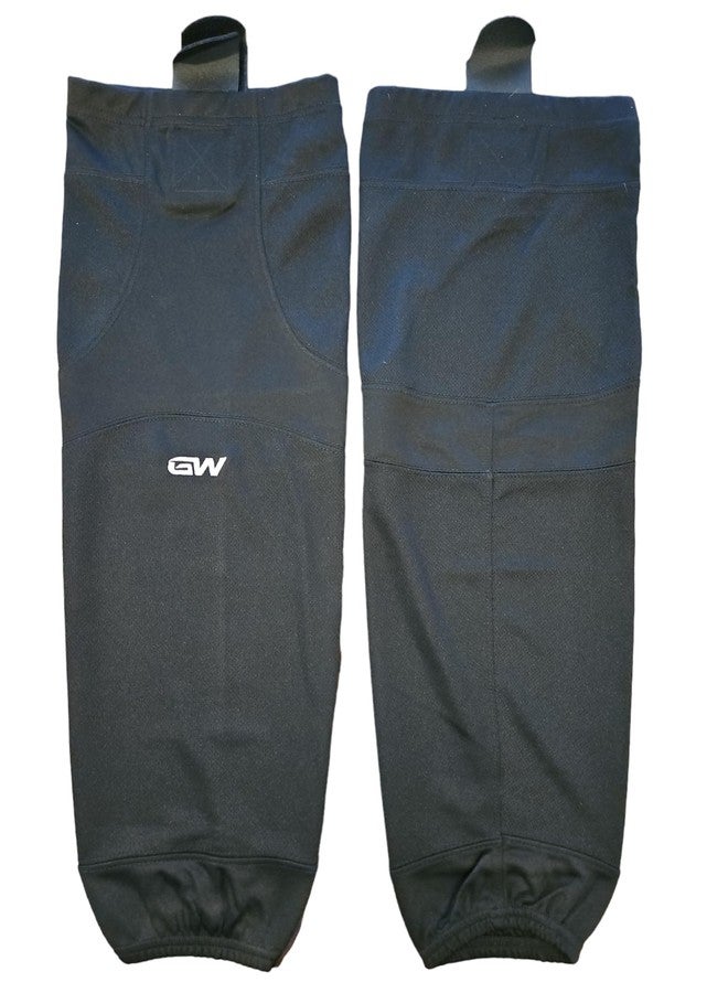 GameWear SK6500 Pro Series Hockey Socks, Textured Polyester, Single-Tone Design (JUNIOR - 24 INCHES), Black - Image 3