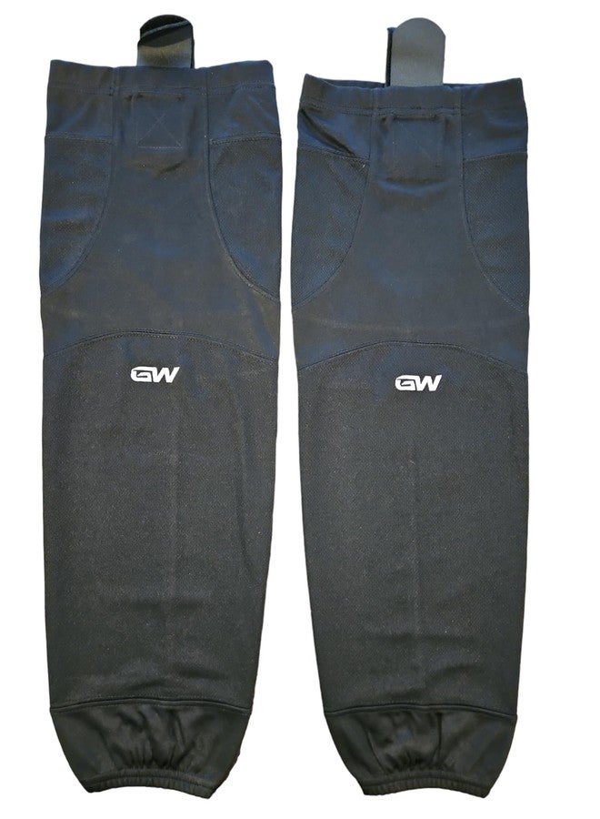 GameWear SK6500 Pro Series Hockey Socks, Textured Polyester, Single-Tone Design (JUNIOR - 24 INCHES), Black - Image 2