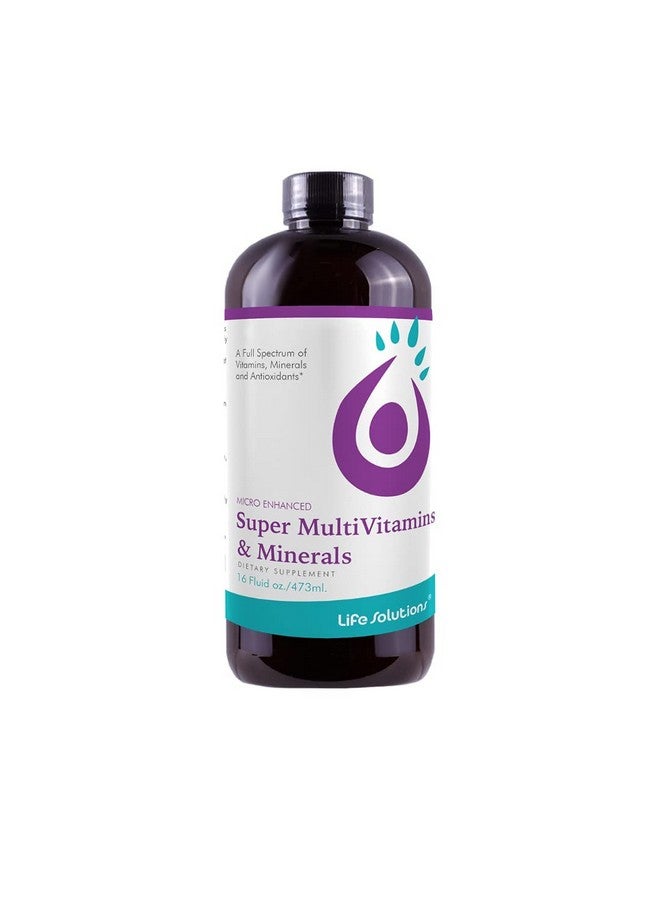 Life Solutions Super Multivitamins And Minerals  Professionally Formulated  Completely Natural  Liquid Dietary Supplement  16 Fl Oz - Image 1