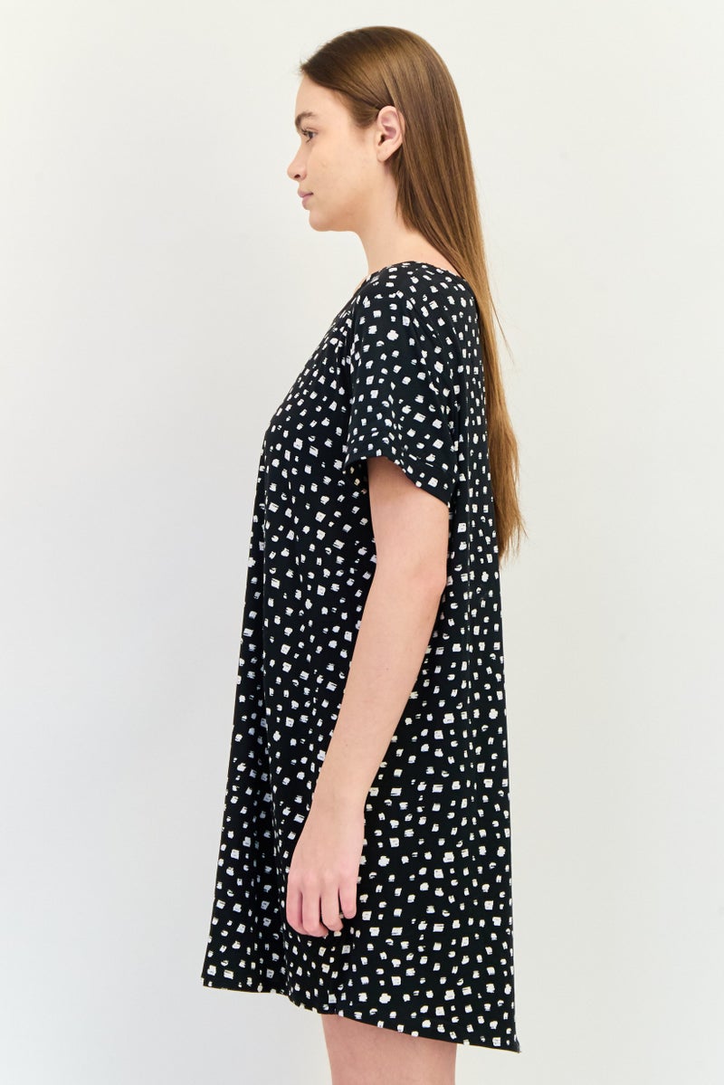 ANNE KLEIN Women Allover Print Short Sleeve Pajamas, Multicolor - Image 2