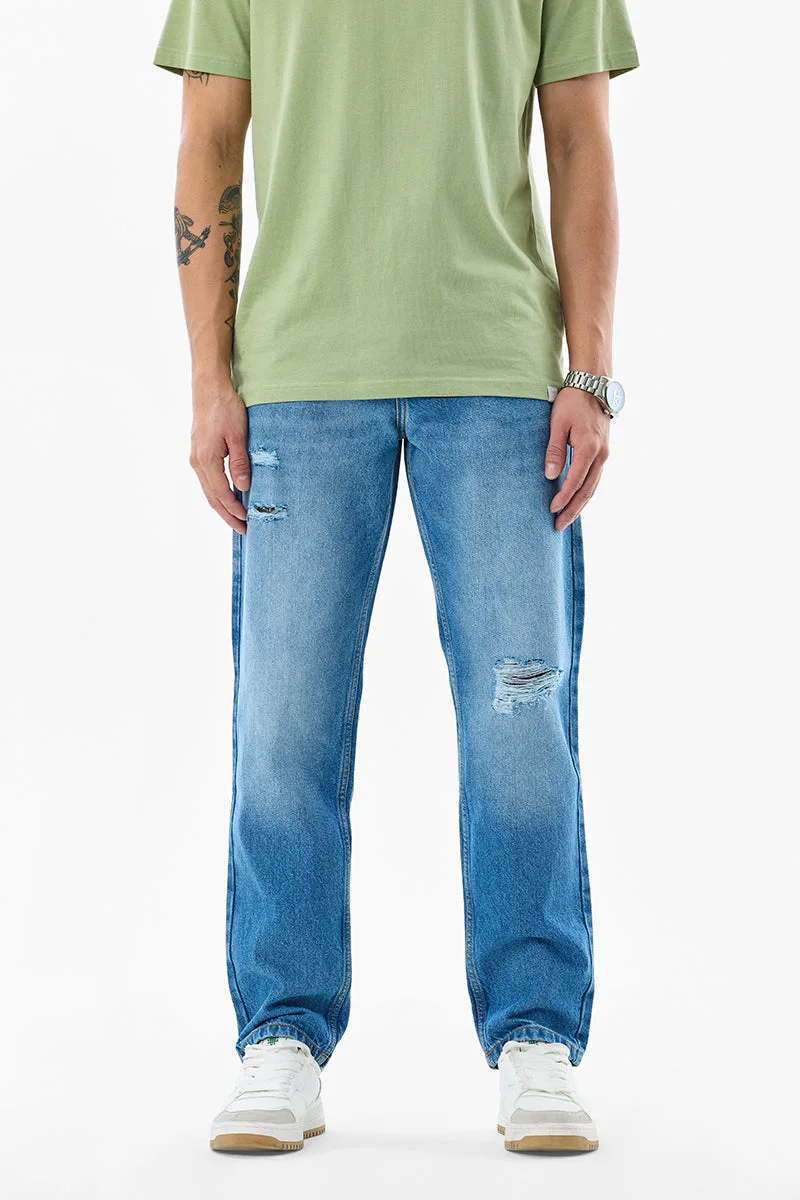 SNITCH Relaxed Fit Distressed Jeans