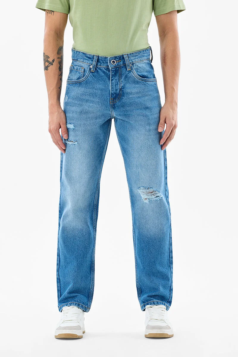 SNITCH  Relaxed Fit Distressed Jeans for Men | Best Price UAE