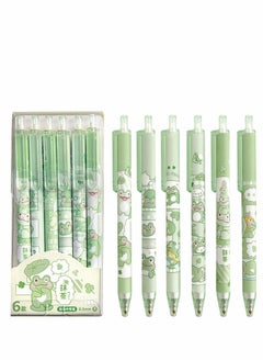 KASTWAVE Gel Ink Pens Cartoon Frog Pen Retractable Pens Cute Animal Pen 0.5mm Ballpoint Pen Office School Girls Pens,6 Pcs  - Image 1