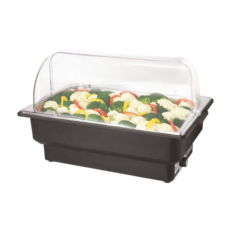 PAUL SONS PAUL SONS Paulsons Hospitality Electric Chafing Dish Buffet Rectangle Tempratur ControlStainless Steel Chafers with Polycarbonate Flip Top Cover Catering for Commercial use 21x13x8 Pack of 1Pc  - Image 1