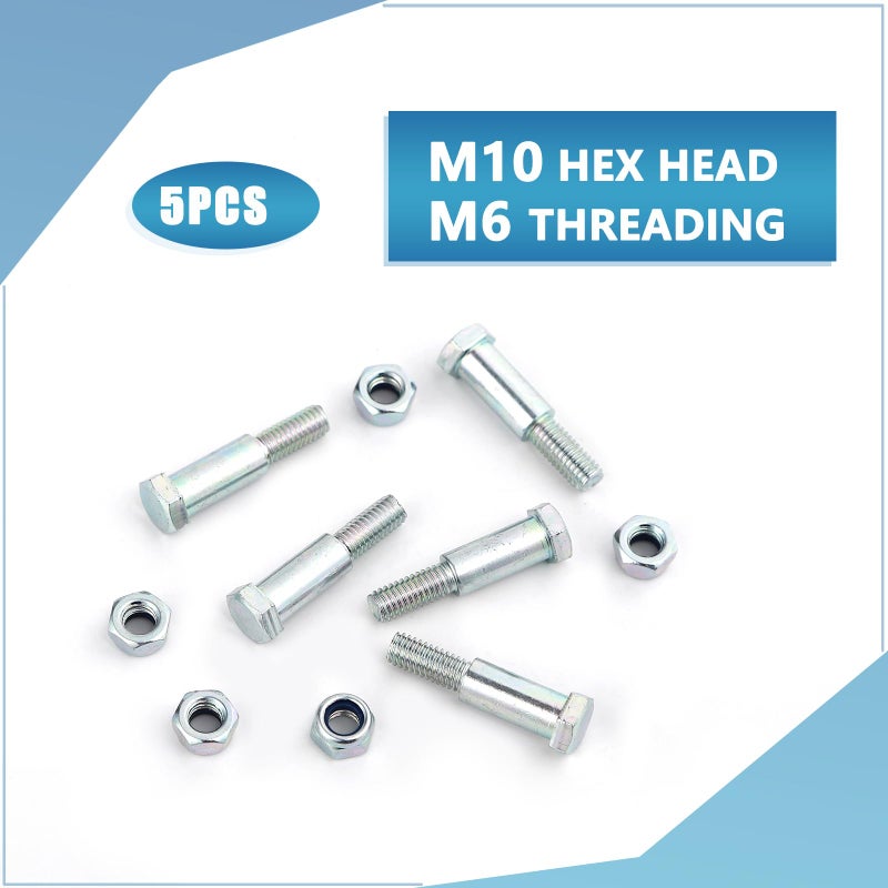 Minho Motorcycle Handlebar Lever Pivot Bolts M6 Threading M10 Hex Head 30mm Length for 25mm Handlebar Master Cylinders Pack of 5 - Image 4