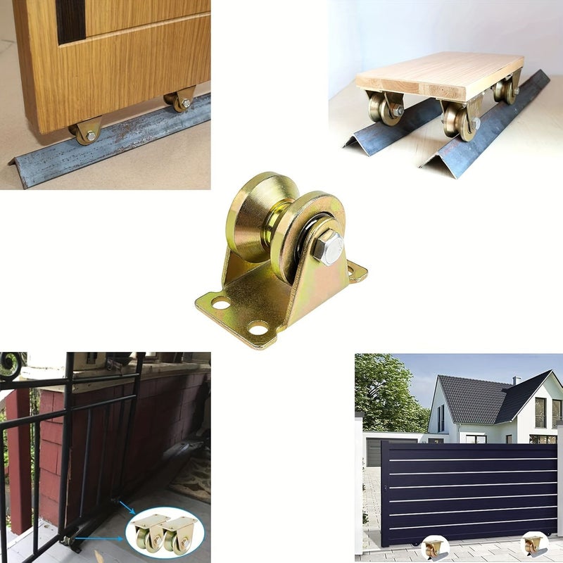 4 Pack Heavy Duty Cable Pulley V Groove Wheel Sliding Gate Roller 30mm V Shape Track Door Roller For Inverted Track Industrial Machinery - Image 5
