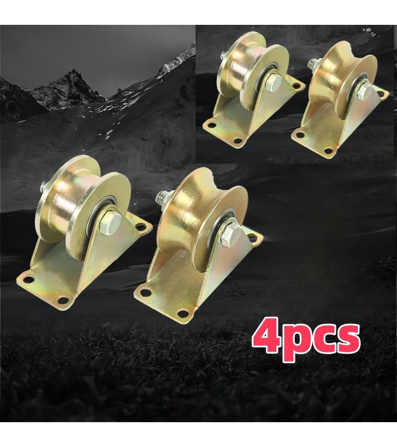 4 Pack Heavy Duty Cable Pulley V Groove Wheel Sliding Gate Roller 30mm V Shape Track Door Roller For Inverted Track Industrial Machinery - Image 1