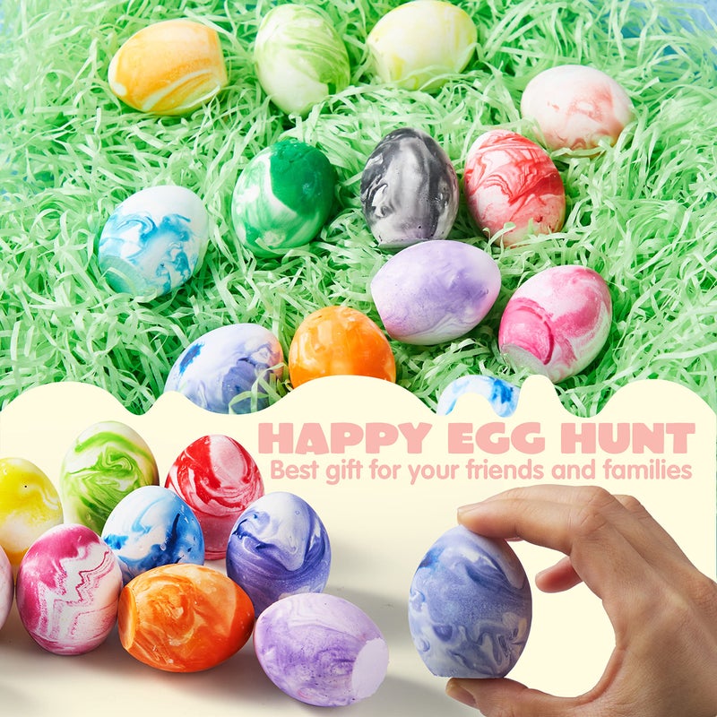 JOYIN 28 Pcs Easter Sidewalk Chalk Eggs Set, Easter Eggs Chalks, Gifts for Boys Girls Kids Toddlers Basket Stuffers Fillers Party Favors(Marble Color) - Image 4