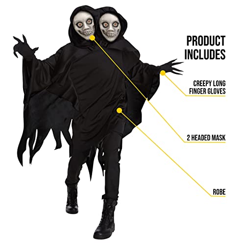 Morph Ghoul Costume Adult, Grim Reaper Costume, Soul Taker Ghost, Scary Mens Dementor Halloween Monster Ghost Wendigo Outfit, X-Large - Image 3