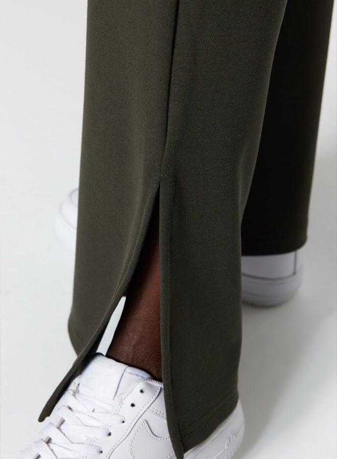 trendyol Khaki With Slits in the Sides Flare/Flare-Flare High Waist Knitted Pants TWOSS23PL00134 - Image 5