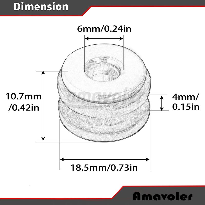 Amavoler Motorcycle M6 Rubber Grommets Bolt 20 pcs  Motorcycle Rubber + Steel Grommets Kit Replacement Accessories for Fairings Cowling (20) - Image 2