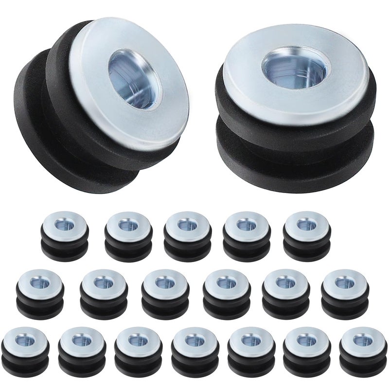 Amavoler Motorcycle M6 Rubber Grommets Bolt 20 pcs  Motorcycle Rubber + Steel Grommets Kit Replacement Accessories for Fairings Cowling (20) - Image 1