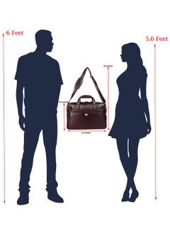 LAVERI LEATHER LAVERI Laptop Bag for Men - Leather Messenger Bag for Office - Fits up to 15 Inch Laptop - Shoulder Bag with Multiple Compartments - Executive Leather Bag for Work/Travel/Casual  - 2815  - Image 5