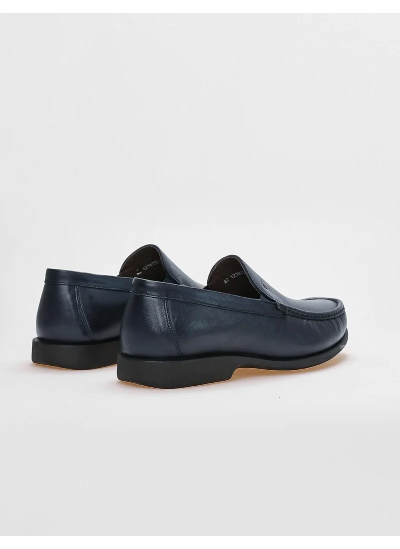 كاباني Leather Navy Blue Men's Casual Shoes