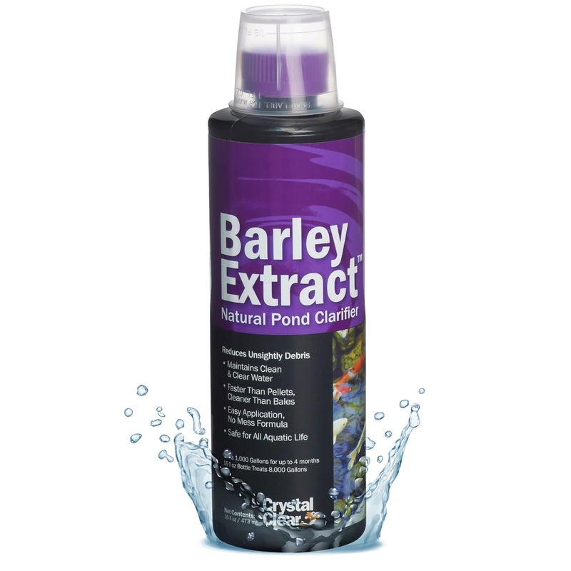 Crystal Clear Barley Extract Pond Treatment – Natural Water Clarifier for Fountains, Water Gardens & Koi Ponds, Clears Cloudiness, Fish & Plant Safe, 32 Ounce - Image 1