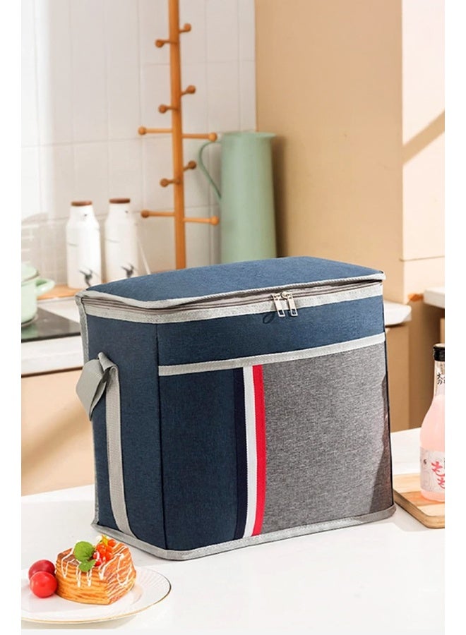 توشيونيكس حقيبة غداء معزولة كبيرة سعة 20 لترًا للمكتب والمدرسة والعمل والسفر والنزهات والتخييم - حقيبة بسحاب مزدوج للرجال والنساء والأطفال - قماش أكسفورد مقاوم للماء مع حزام ومقبض - تخزين حراري للطعام - مقاس 37 × 18 × 30 سم - Image 2