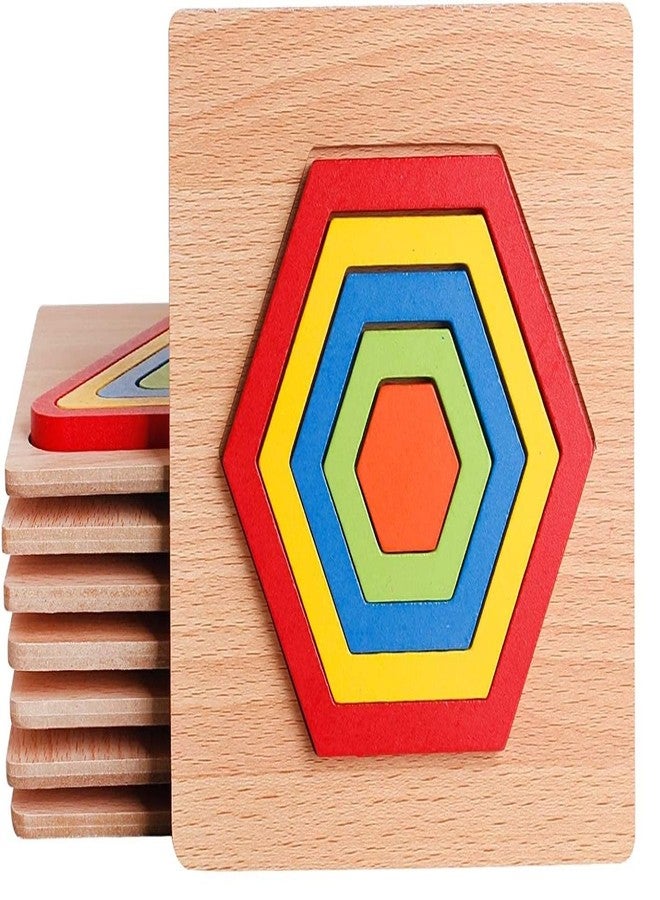 VIANZ Wooden Shape Sorting Puzzle Vibrant Colors Toddlers Activities Preschool Learning Early Educational Birthday Gift Travel for Kids Age 1 2 3 4 (Hexagon) - Image 1