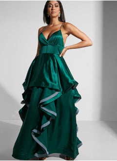 True Decadence Layered Ruffle Strappy Maxi Dress  - Image 1