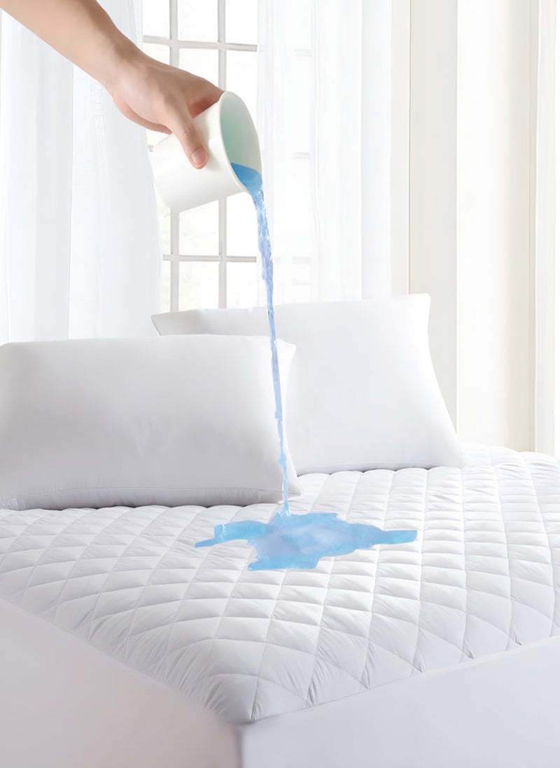 Blueberry Mattress Protector Cover Extra Deep Quilted Bed Topper Pad 160X200+25Cm - Image 1