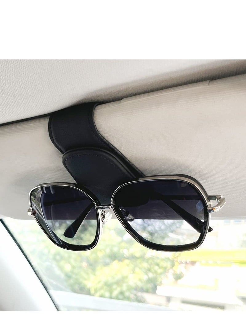 2 قطعة سيارة إطار نظارات شمسية معلقة كليب سيارة واقي من الشمس المغناطيسي بطاقة جلدية الامتزاز تذكرة كليب إطار نظارات السيارة منظم السفر الملحقات اللازمة - Image 2