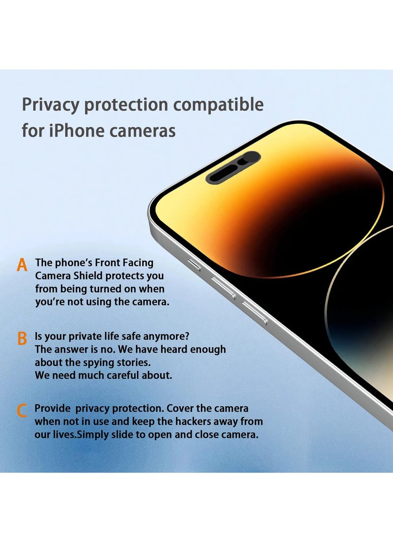 Generic - Camera Cover for iPhone 14 Pro Max 15 15 Plus 15 Pro Max, Privacy Protector for Front Camera, Secure Webcam Shield, 2 Pack Black - Image 1