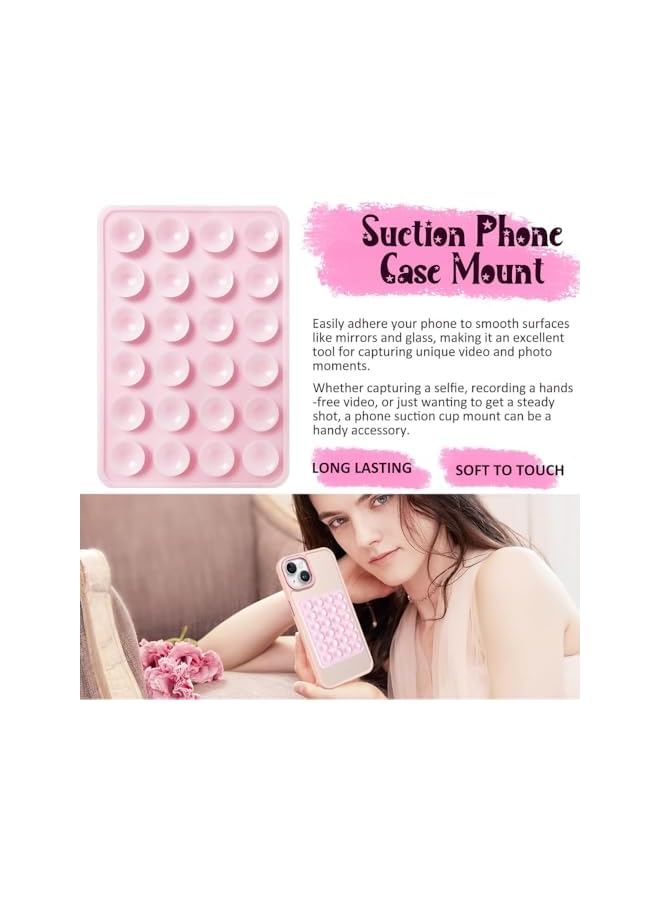 Green Tiger Silicone Suction Phone Mount – Sticky Hands-Free Adhesive Phone Holder, Strong Grip Non-Slip Suction Cup Stand for Selfies, Videos & Car Dashboard – Universal Fit (Pink) - Image 3