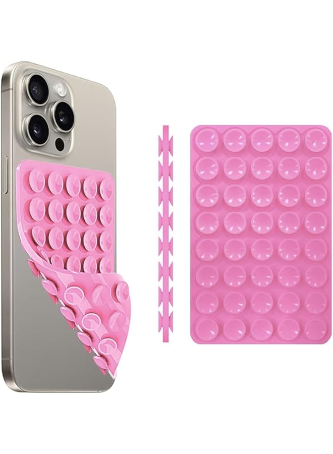 Green Tiger Silicone Suction Phone Mount – Sticky Hands-Free Adhesive Phone Holder, Strong Grip Non-Slip Suction Cup Stand for Selfies, Videos & Car Dashboard – Universal Fit (Pink) - Image 1