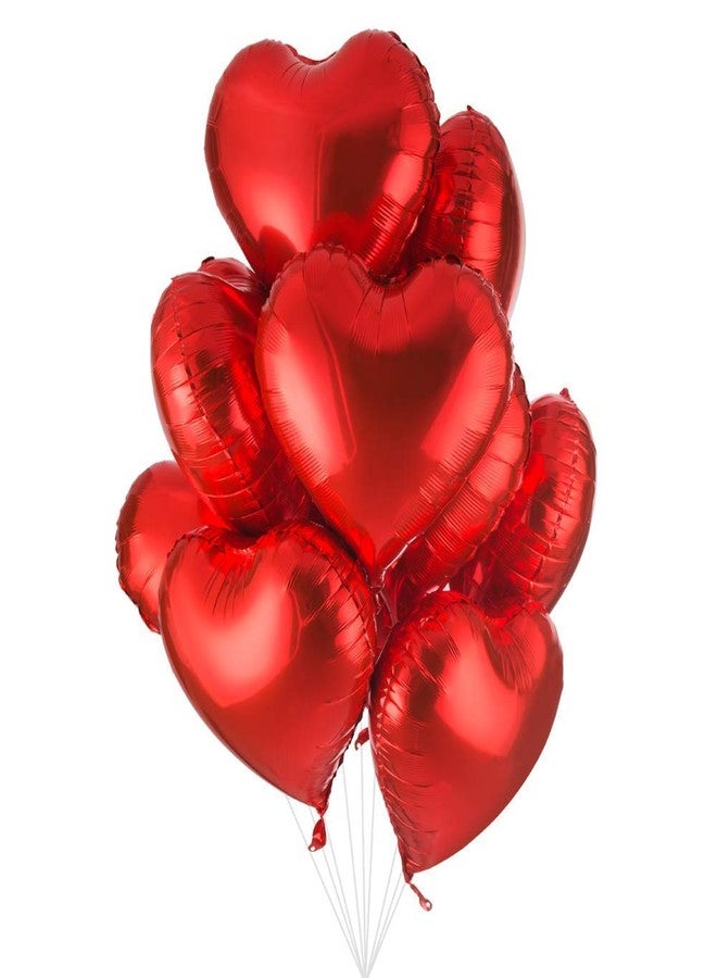 هونج كونج بالونز بالونات على شكل قلب من إتش كيه بالونز، بالونات عيد ميلاد، ذكرى زواج، عيد الحب للزينة، (ورق أحمر - 5 قطع) - Image 1