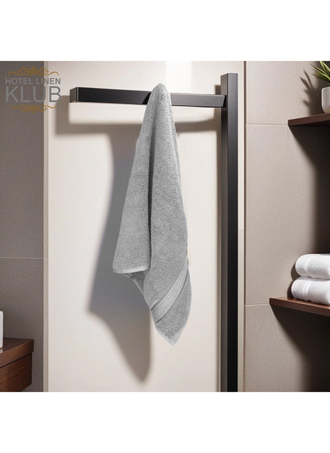 هوتيل لينين كلوب عبوة فاخرة من Hotel Linen Klub مكونة من منشفتي حمام - 100% قطن 650 جرام في المتر المربع تيري دوبي مغزول حلقيًا - فائقة النعومة، سريعة الجفاف، عالية الامتصاص، الحجم: 70 × 140 سم، فضي  - Image 4