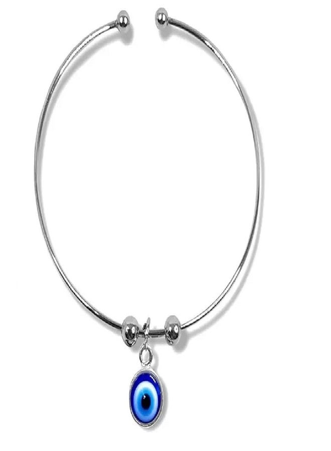 LIGAMENT Stainless Steel Round Moti Pearl Stone Hanging Latkan Evil Eye Nazariya Kada Bracelet Gift For Mens And Womens - Image 1