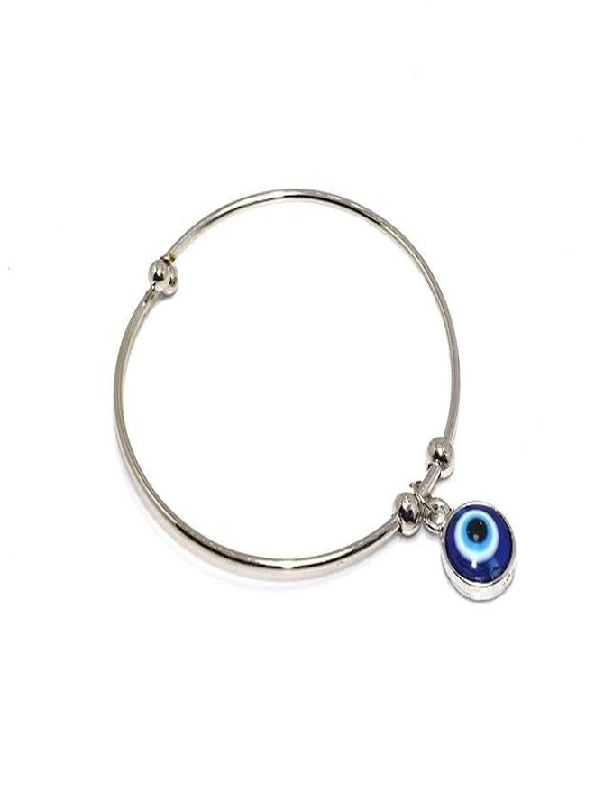 LIGAMENT Stainless Steel Round Moti Pearl Stone Hanging Latkan Evil Eye Nazariya Kada Bracelet Gift For Mens And Womens - Image 3