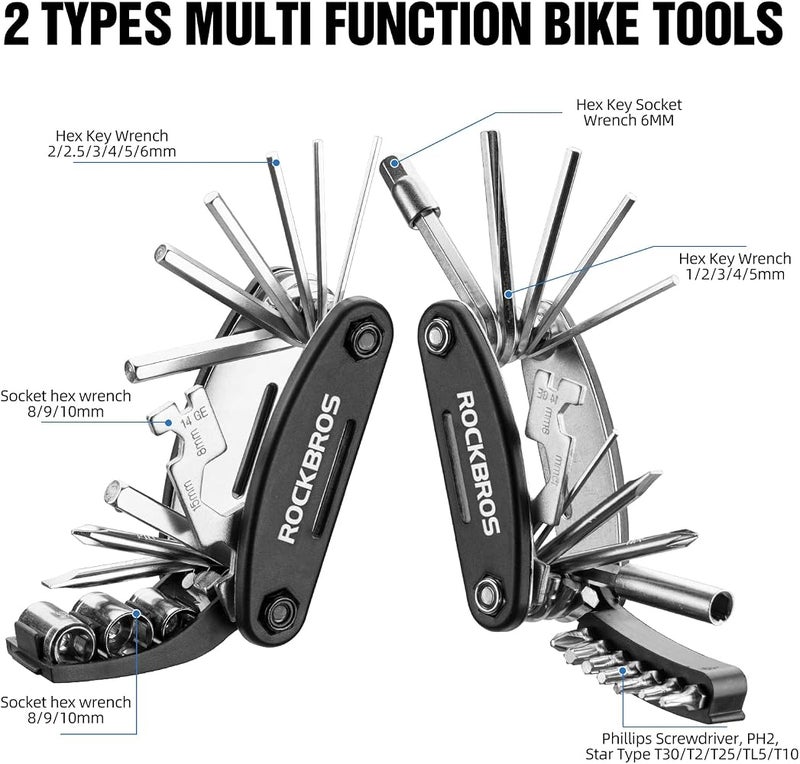 ROCKBROS 16 In 1 Multi-Function Bike Tool Kit - Allen Wrench Portable - Image 2