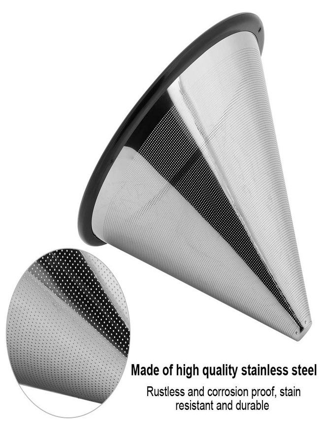 Zerodis Pour Over Coffee Dripper, Paperless Stainless Steel Coffee Filter Reusable Cone Coffee Maker for Home Cafe - Image 3
