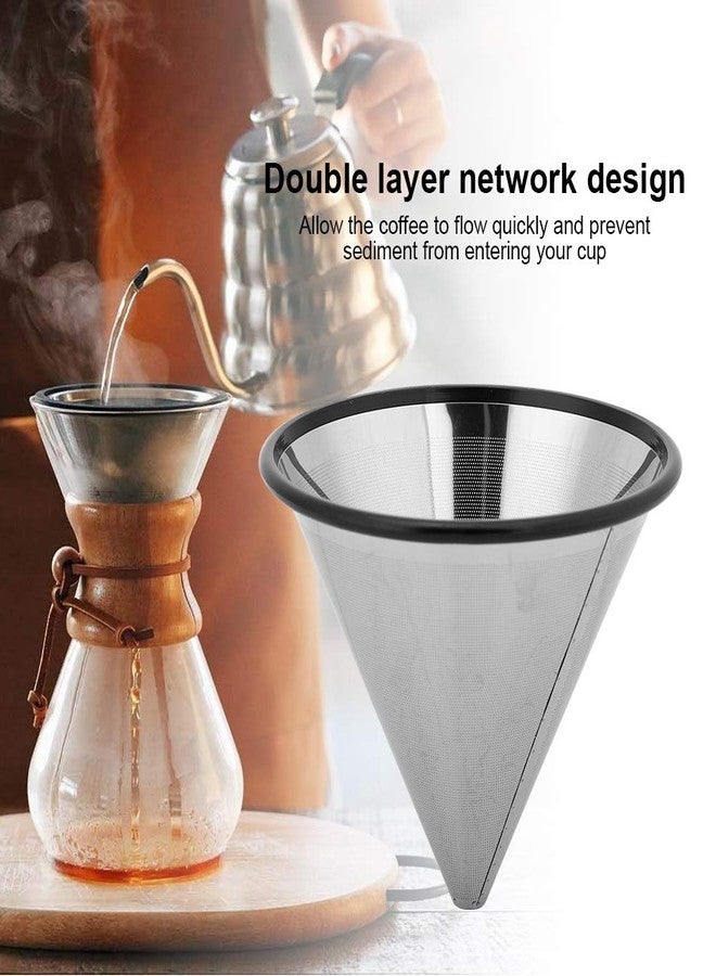 Zerodis Pour Over Coffee Dripper, Paperless Stainless Steel Coffee Filter Reusable Cone Coffee Maker for Home Cafe - Image 4