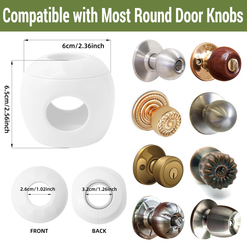 GCRQ Child Safety Door Knob Covers 4 Pack Reusable Baby Proof Door Knob Locks Baby Proof Door Handle Protector for Kids Universal Fit Easy Grip Lockable Design No Tools Needed - Image 4